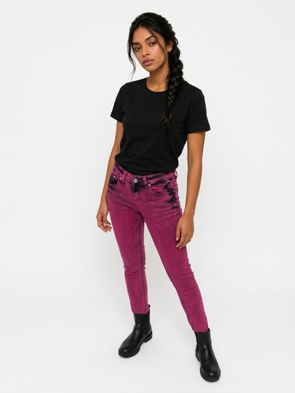 Soundgirl Jeans Juniors Size 5 Pink Two Tone Acid Washed Stretchy Bling NEW